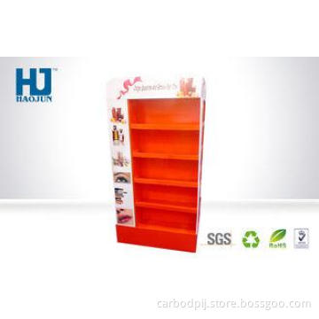 5 Layer Retail Cardboard Floor Display For Supermarket Cosm